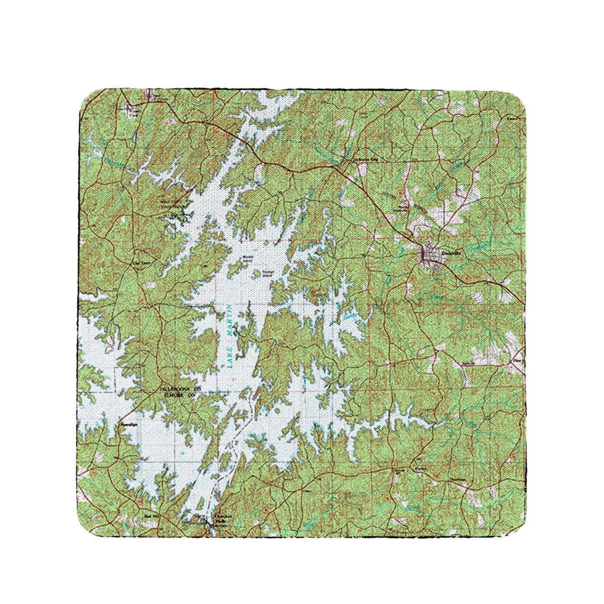 Betsy Drake CT975 4 x 4 in. Lake Martin, AL Nautical Map Coaster -