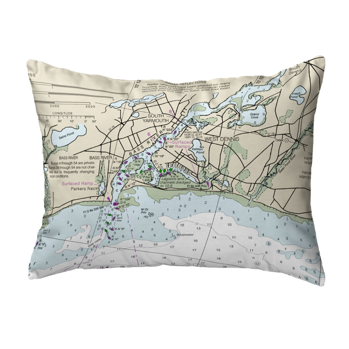 Betsy Drake NC13229BR 16 x 20 in. Bass River, MA Nautical Map Nonc