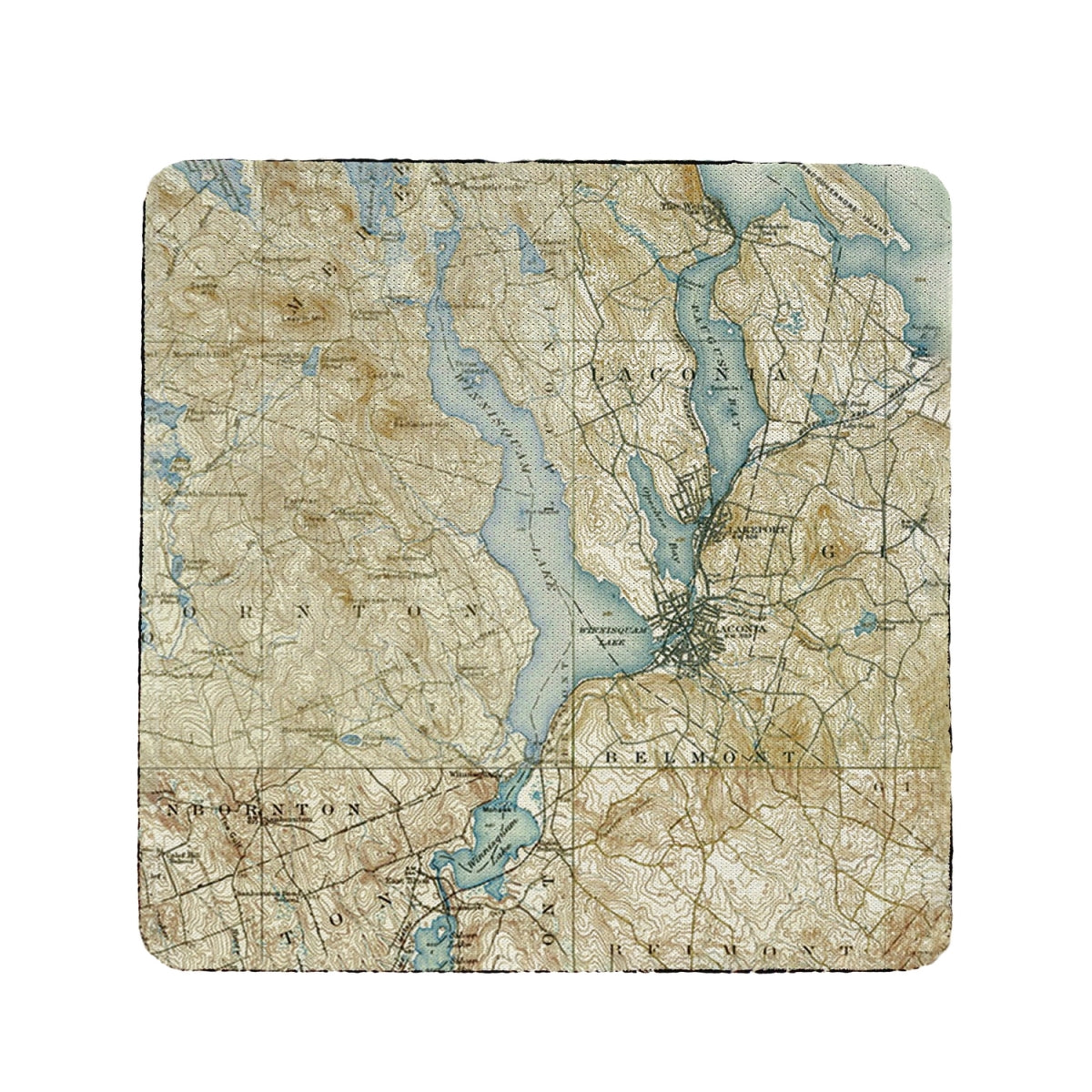 Betsy Drake CT309 4 x 4 in. Lake Winnisquam, NH Nautical Map Coast