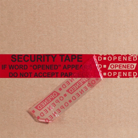 Tape Logic T902009 2 in. x 9 in. Red Secure Tape Strips - Case of 100