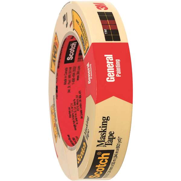 Scotch T935205012PK 1 in. x 60 yards 2050 Masking Tape, Natural -