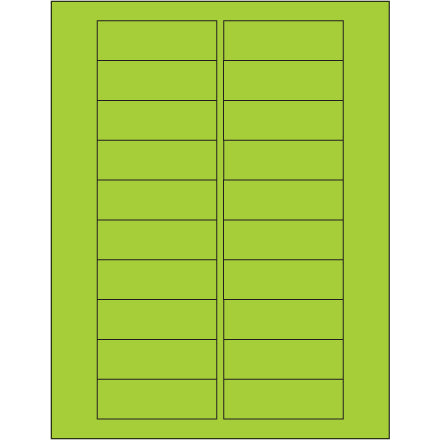 Tape Logic LL174GN 3 x 1 in. Fluorescent Green Rectangle Laser Labels