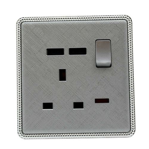 Brushed Chrome Screwless Light Switches & Socket~2454