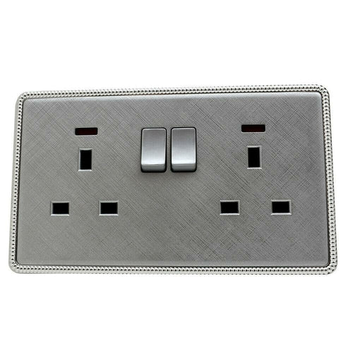 Brushed Chrome Screwless Light Switches & Socket~2454