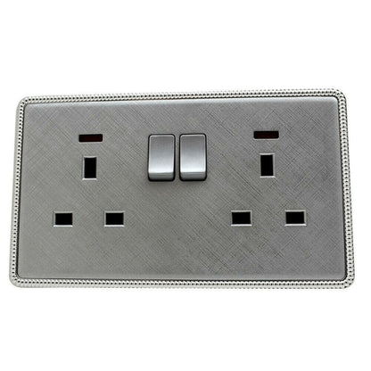 Brushed Chrome Screwless Light Switches & Socket~2454