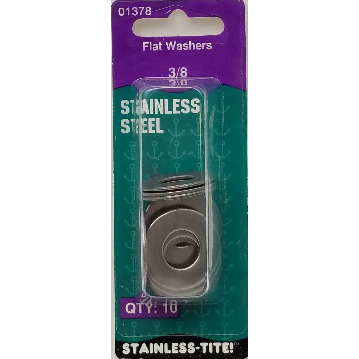 Barjan 7401378 0.375 in. Stainless Steel Flat Washer