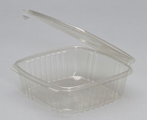 Genpak AD48 CPC 48 oz Hinged Deli Plastic Container - Case of 200