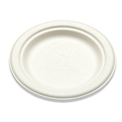 Bridge-Gate WHBRG-07 CPC 7 in. Sugarcane Bagasse Plate, White - Ca