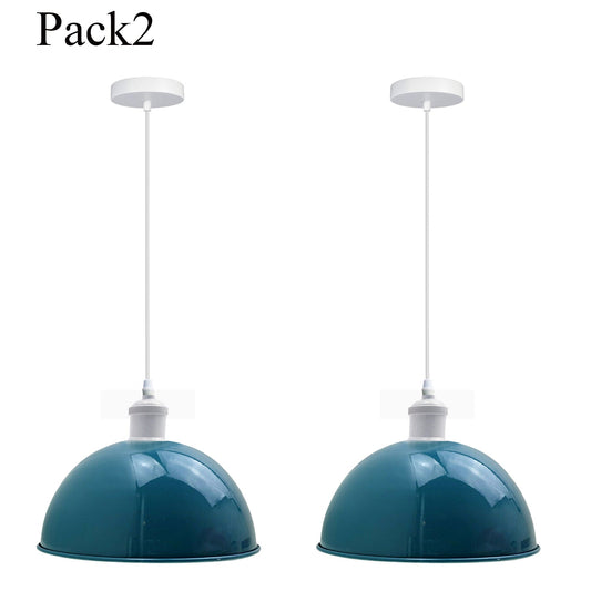 2 Pack Vintage Industrial Ceiling Pendant Light Retro Loft Style Metal