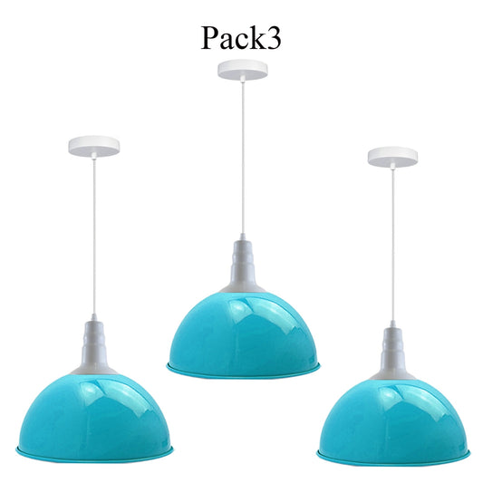 3 Pack Vintage Industrial Blue Ceiling Pendant Lights~3565