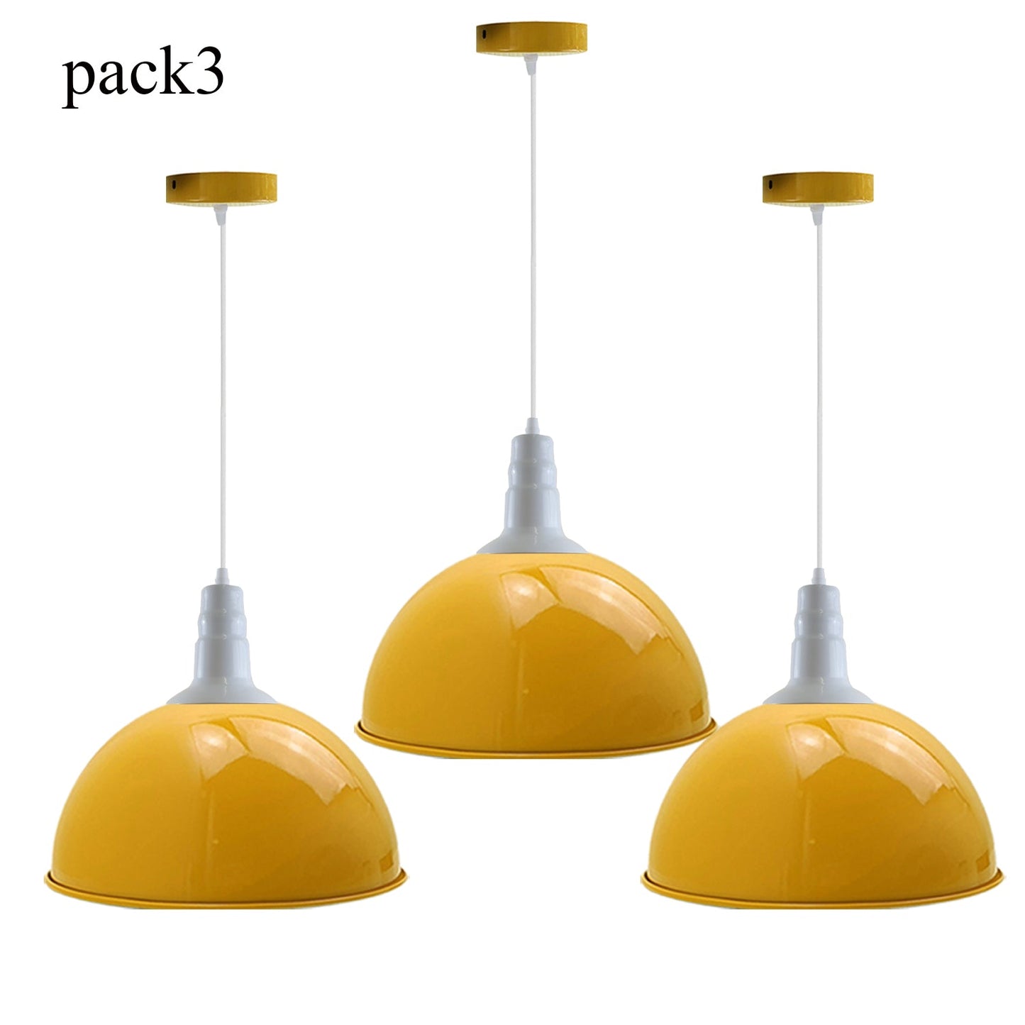 3 Pack Modern Vintage Industrial Retro Loft Metal Ceiling Lamp Shade