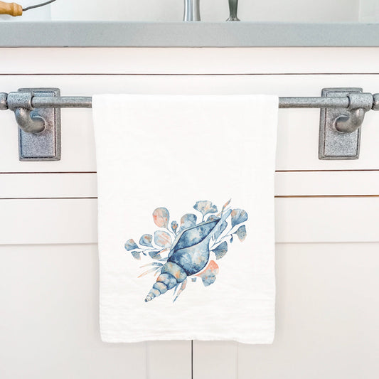 Watercolor Tulip Shell - Cotton Tea Towel