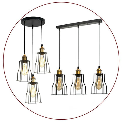 Modern 3-Wire Cage Ceiling Pendant Light~1422