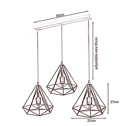 3 Head Gold Ceiling Pendant Lights Lampshade~1806