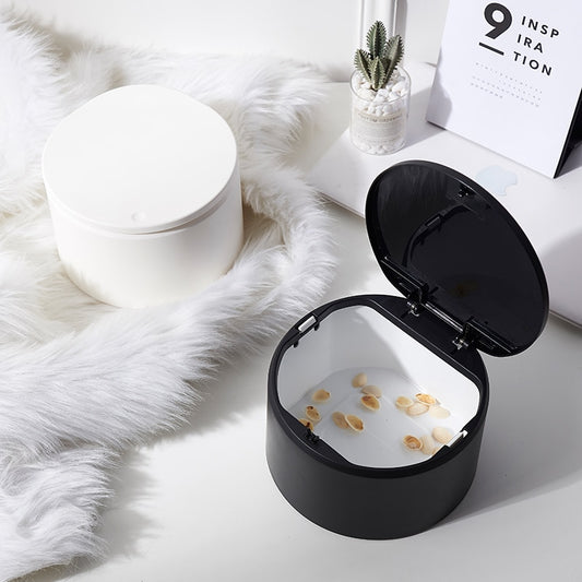 Creative Noirdic Mini Table Trash Bin Fashion Simple Deisgn Press Lid