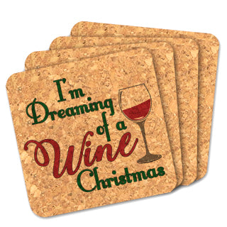 Ducky Days 8407246 4 x 4 in. Im Dreaming of A Wine Christmas Square Co