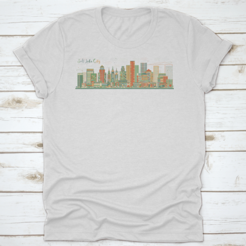 Abstract Salt Lake City Skyline With Color Buildings. Vector