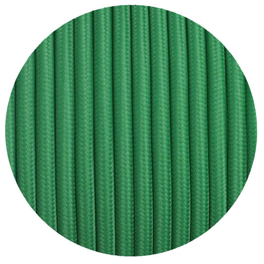 3 core Round Vintage Braided Fabric Green Cable Flex 0.75mm~3039