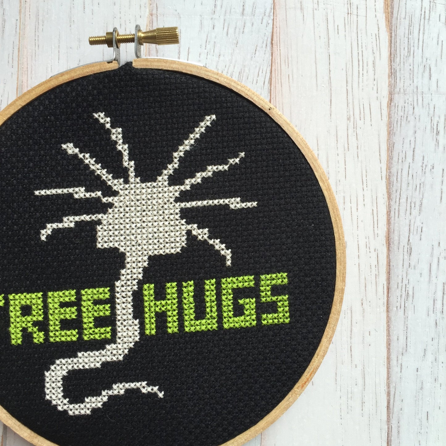 Free Hugs Alien Creature Counted Cross Stitch DIY KIT Intermediate