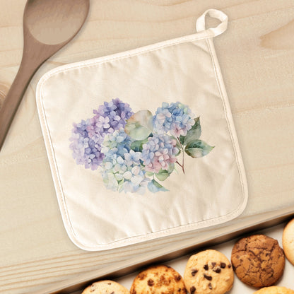 Watercolor Hydrangea Bunch - Cotton Pot Holder