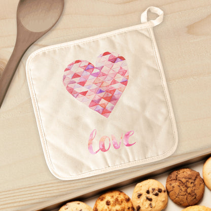 Triangle Heart Love - Cotton Pot Holder