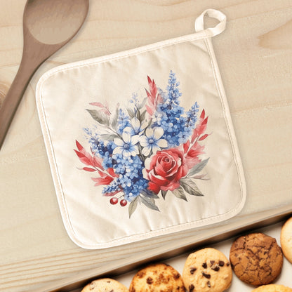 Rose Patriotic Bouquet - Cotton Pot Holder