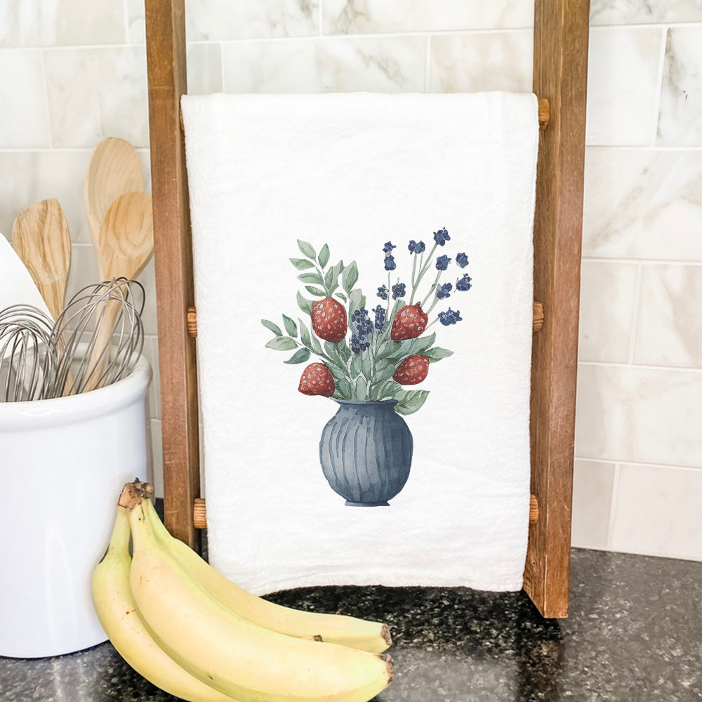 Farmhouse Strawberry Bouquet - Cotton Tea Towel