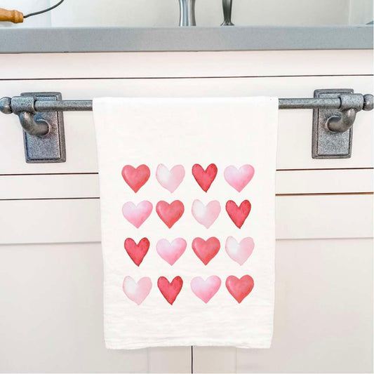 Rows of Hearts - Cotton Tea Towel