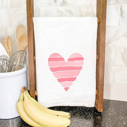 Striped Heart - Cotton Tea Towel