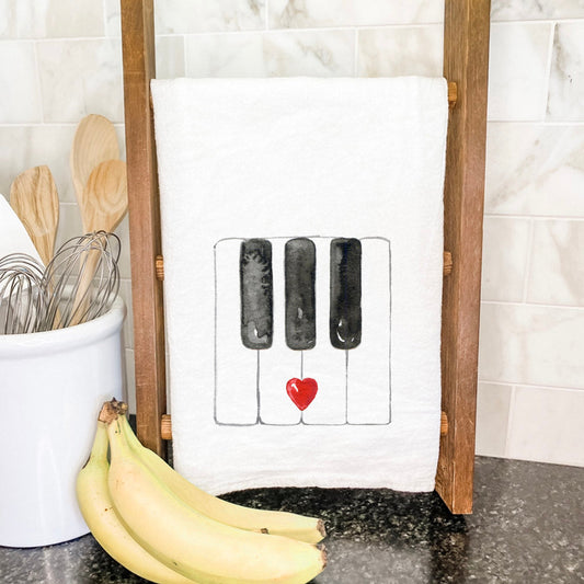 Valentine's Piano Keys - Cotton Tea Towel