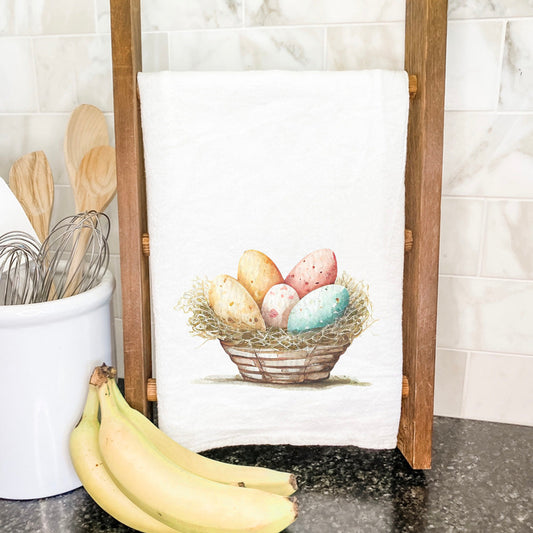 Rustic Egg Basket - Cotton Tea Towel