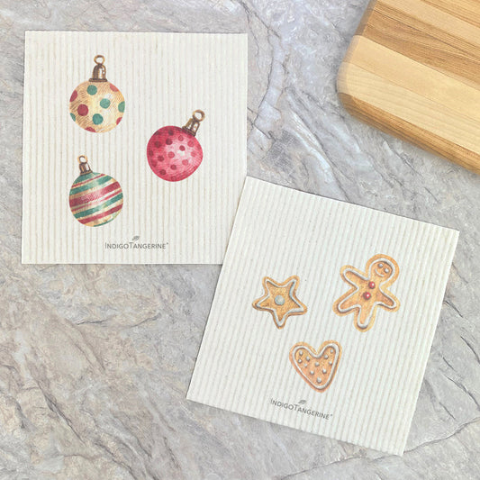 Gingerbread Cookies, Ornaments 2pk - Swedish Dish Cloth