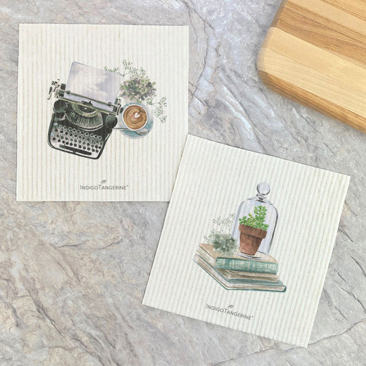 Typewriter, Terrarium 2pk - Swedish Dish Cloth