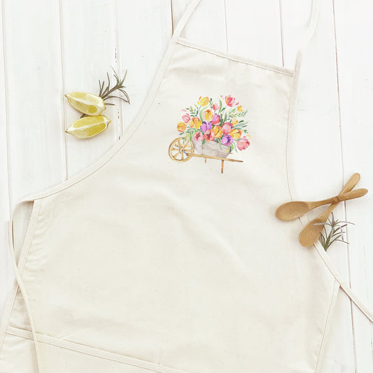 Spring Floral Wheelbarrow - Women's Apron