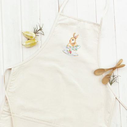 Watercolor Bunny Teacup - Women's Apron