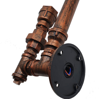 Rustic Red Steampunk Wall Sconce pipe Light~1339