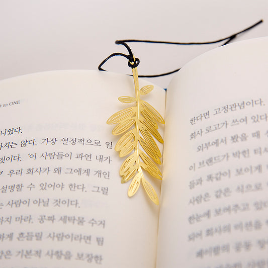 Cute Key Leaf Feather Bookmark HolMetal