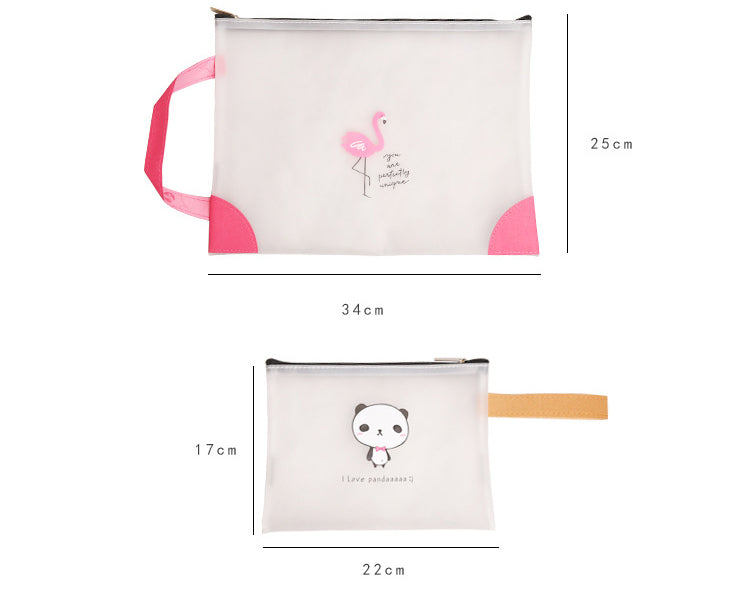 Cute Panda Flamingo File Bag Document