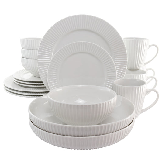 Elama EL-ELLE 18 Piece Elle Porcelain Dinnerware Set with 2 Large Serv