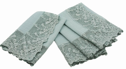 ML16148 Garden Trellece Lace Trim Napkins,20"x20",Set of 4