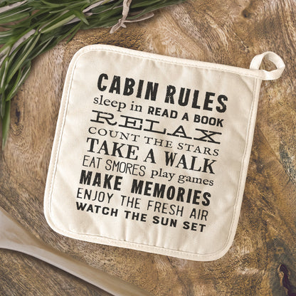 Cabin Rules - Cotton Pot Holder