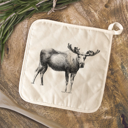 Moose Sketch - Cotton Pot Holder