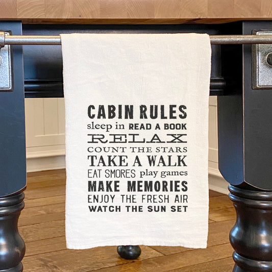 Cabin Rules - Cotton Tea Towel