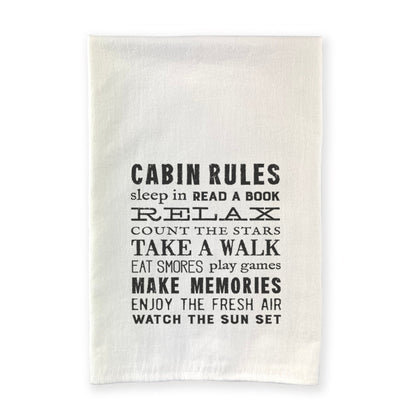 Cabin Rules - Cotton Tea Towel