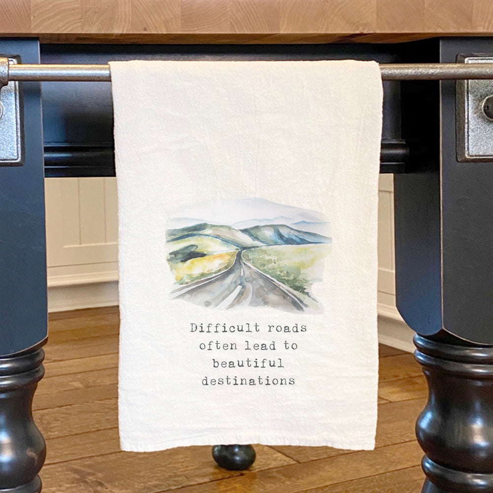 Beautiful Destinations Watercolor - Cotton Tea Towel