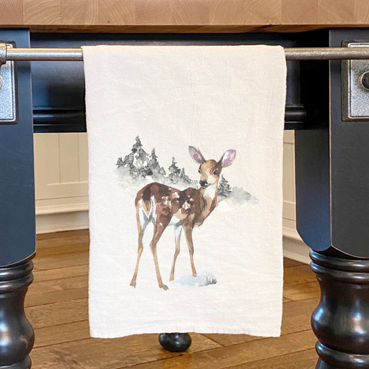 Watercolor Fawn - Cotton Tea Towel