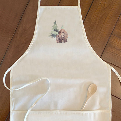 Watercolor Bear Scene - Women's Apron