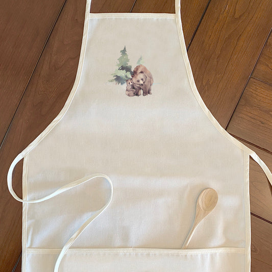 Watercolor Bear Scene - Women's Apron