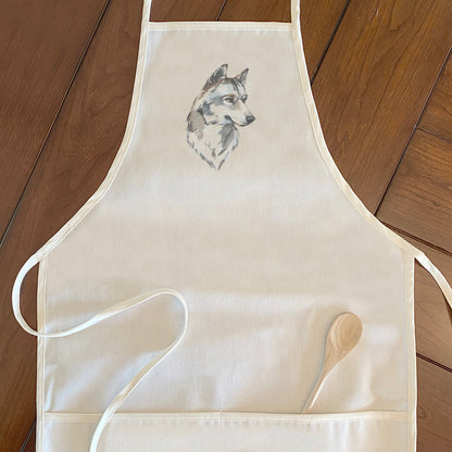 Watercolor Wolf Head - Women's Apron