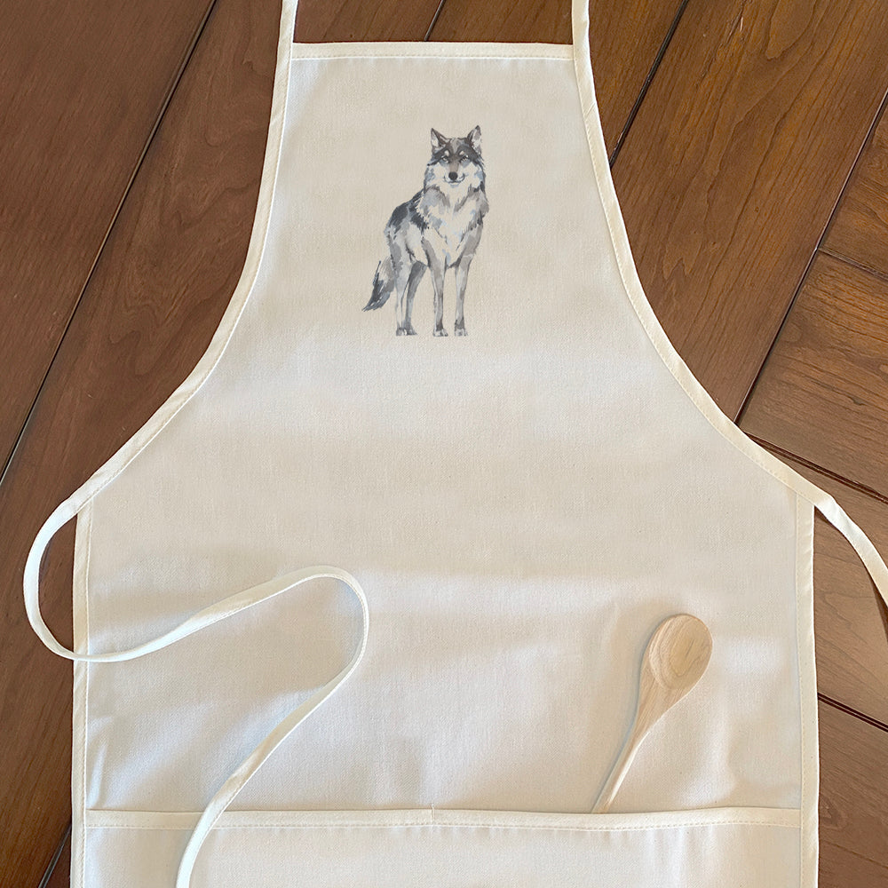 Watercolor Standing Wolf - Women's Apron